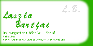 laszlo bartfai business card